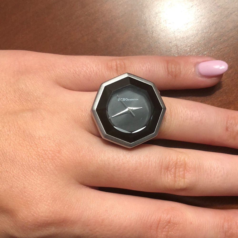 Watch Ring - Black and Silver BCBG Watch Ring